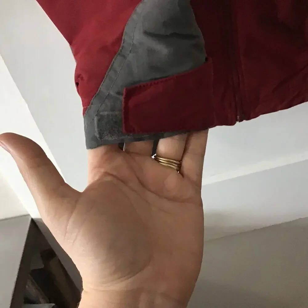 L.L.Bean Red & Gray Hooded winter coat jacket 10-12